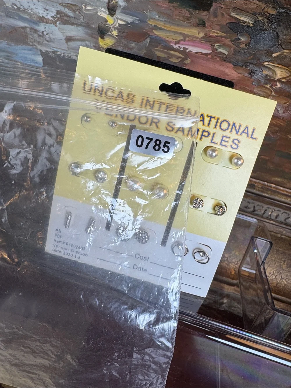 0785-Uncas International Vendor Samples Earring Set - Yellow & White‎